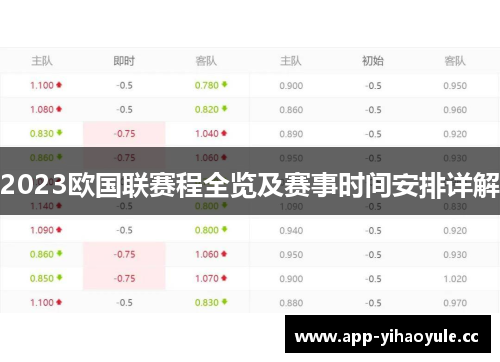 2023欧国联赛程全览及赛事时间安排详解 2023欧国联赛程全览及赛事时间安排详解